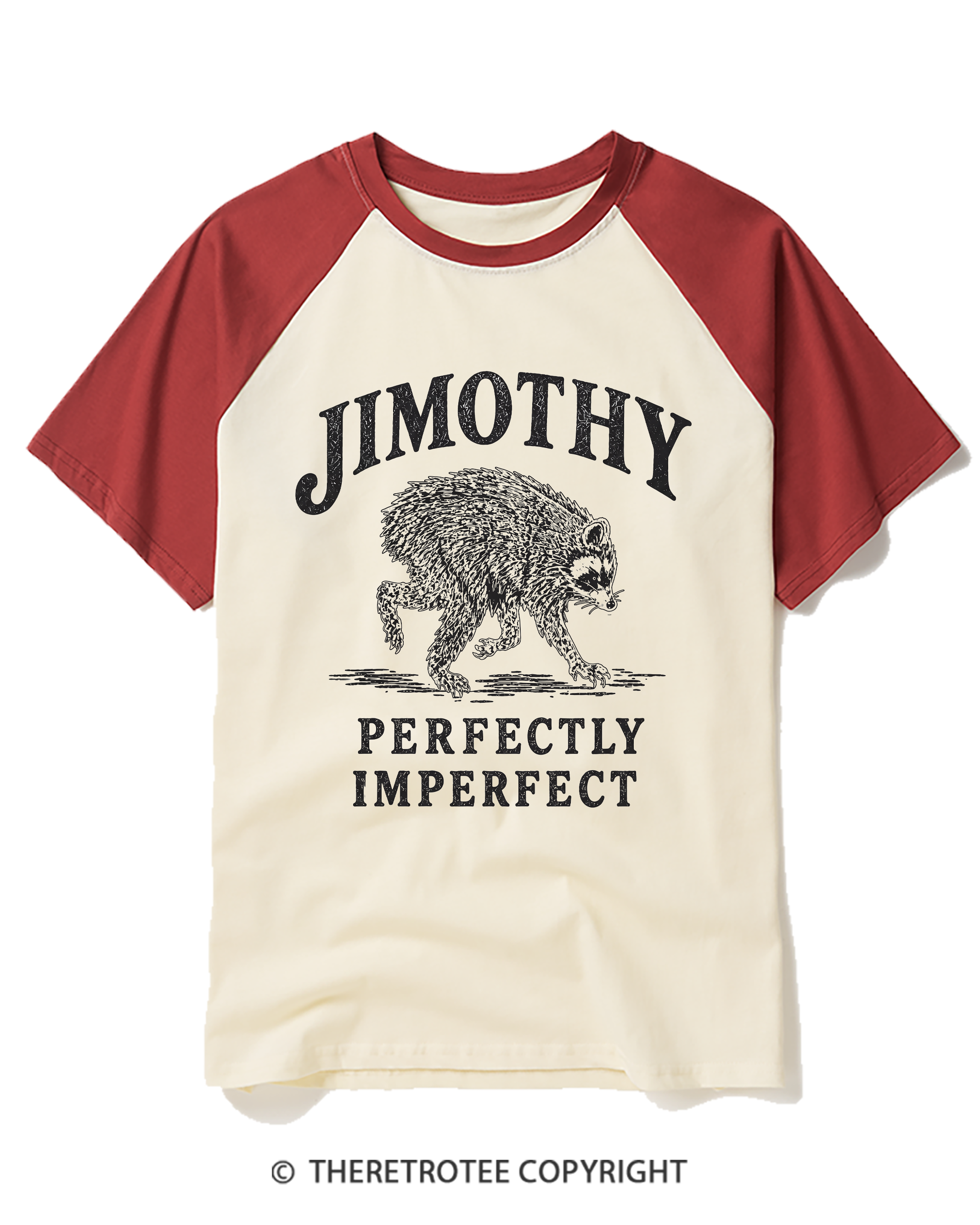TheRetroTee Famous Seattle Raccoon Raglan Baseball T-Shirt