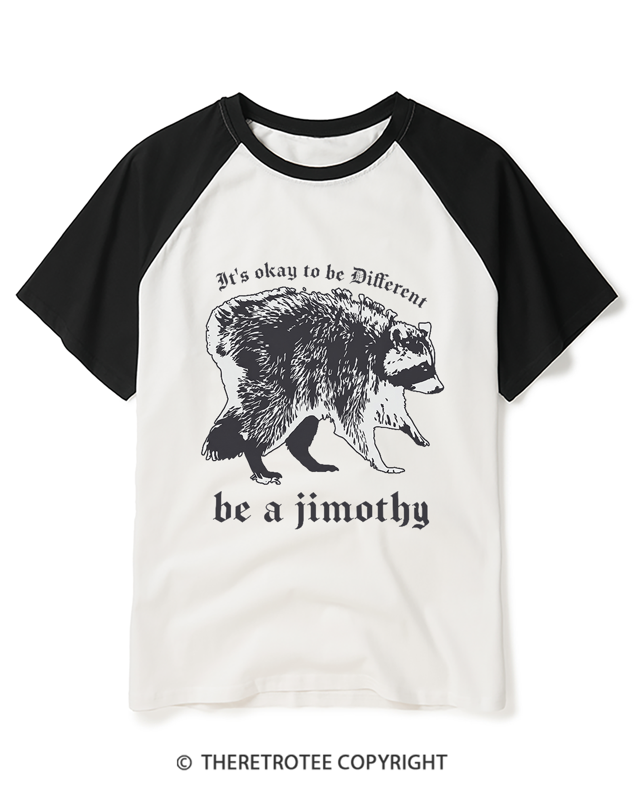 TheRetroTee Short King Jimothy Raglan Baseball T-Shirt