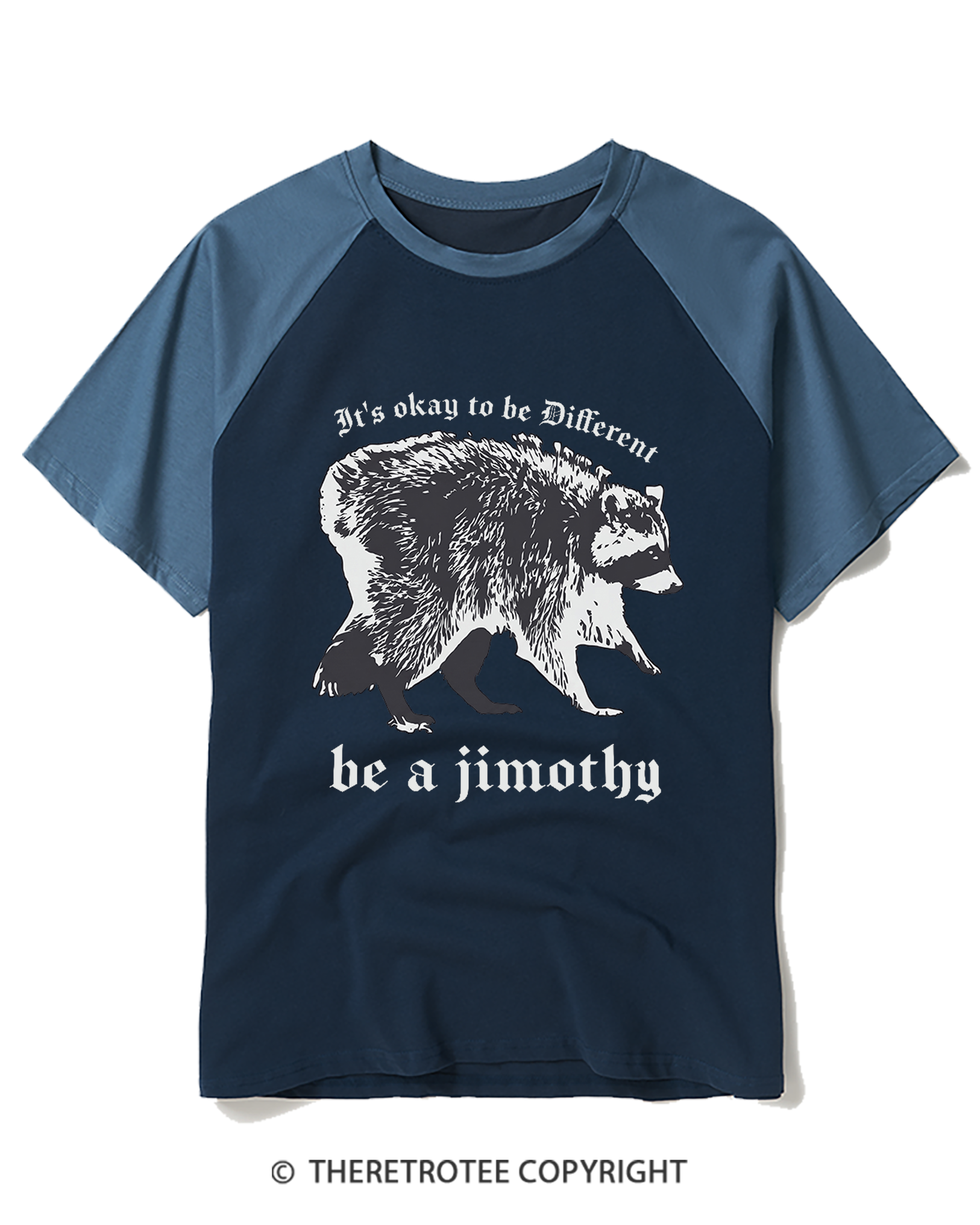 TheRetroTee Short King Jimothy Raglan Baseball T-Shirt