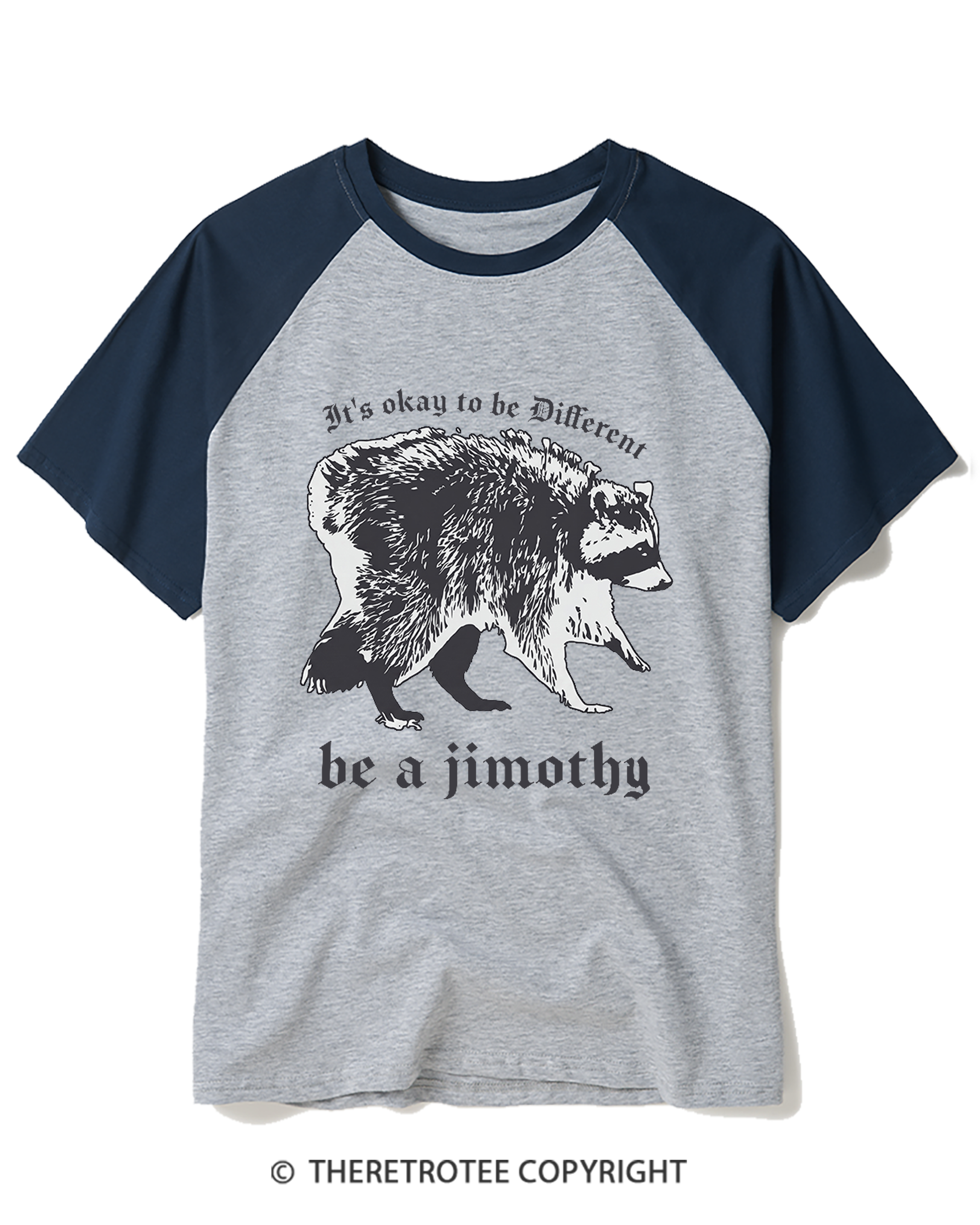 TheRetroTee Short King Jimothy Raglan Baseball T-Shirt