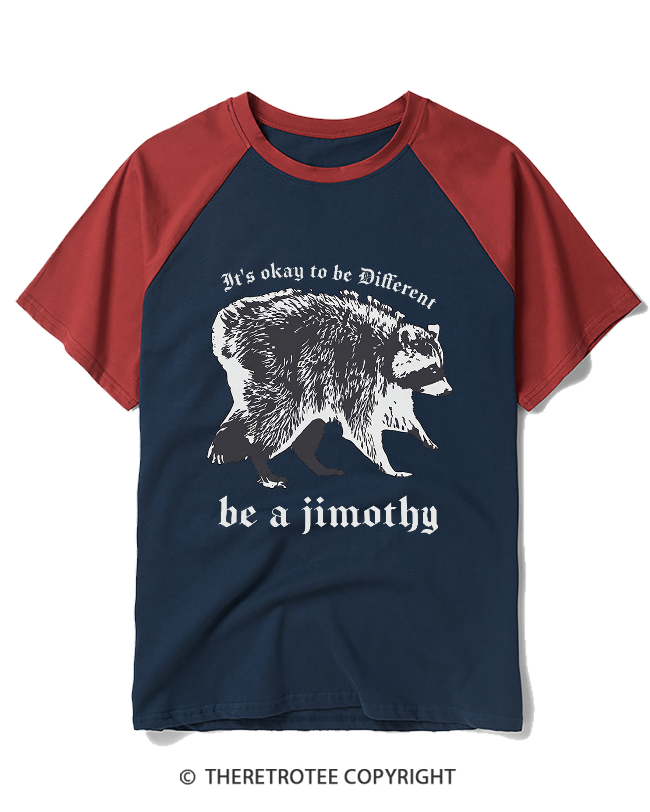 TheRetroTee Short King Jimothy Raglan Baseball T-Shirt