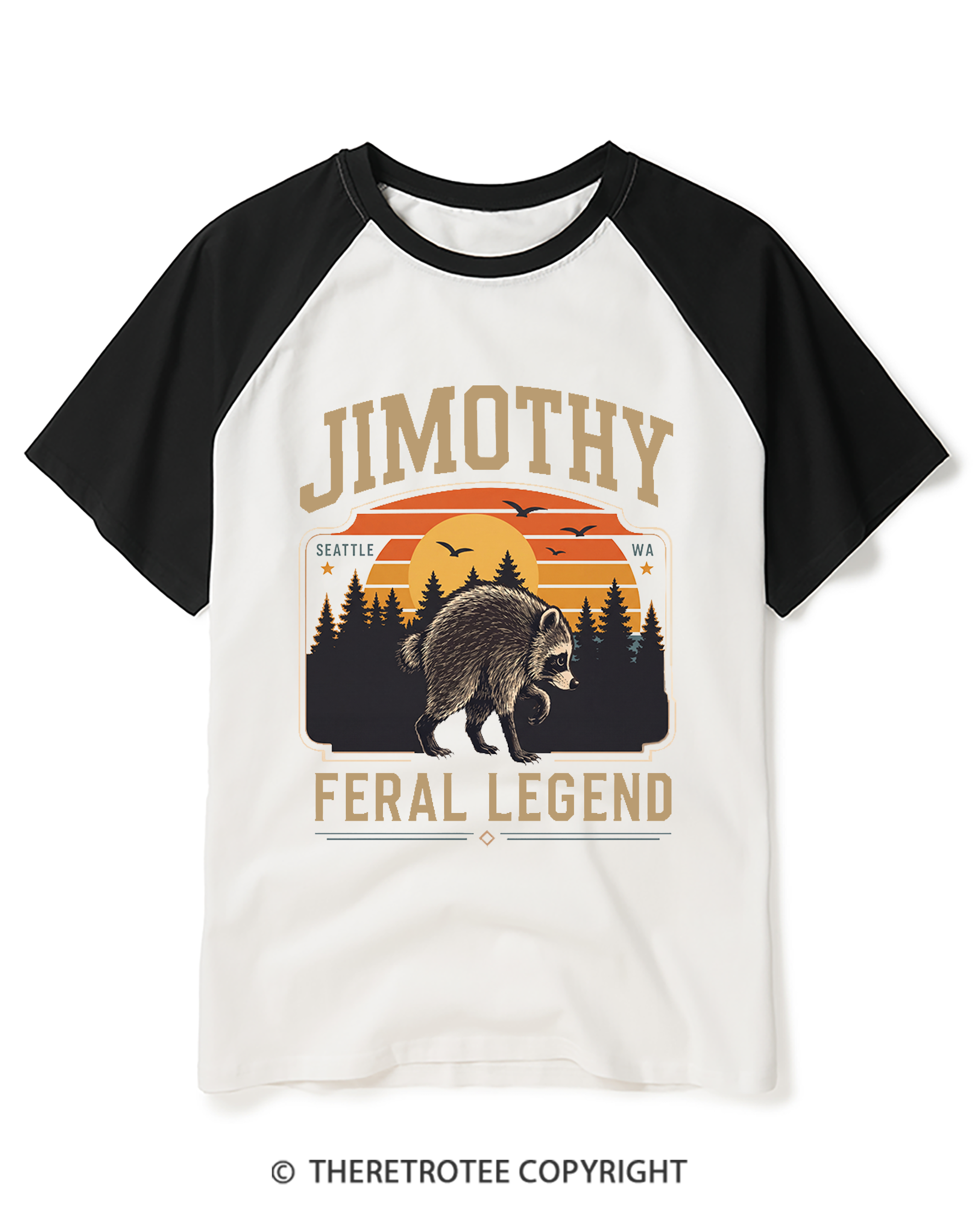TheRetroTee Short King Jimothy Raglan Baseball T-Shirt