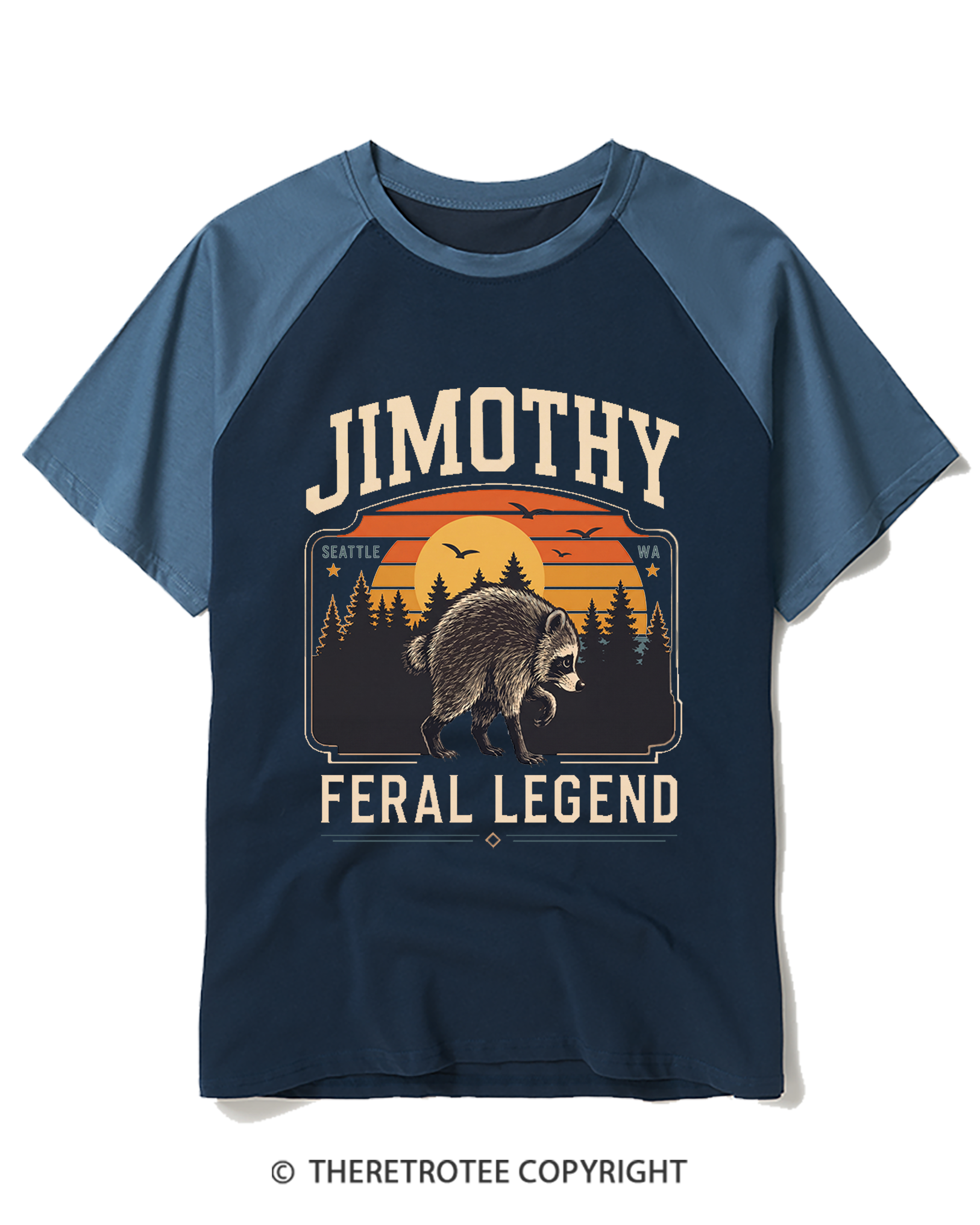 TheRetroTee Short King Jimothy Raglan Baseball T-Shirt