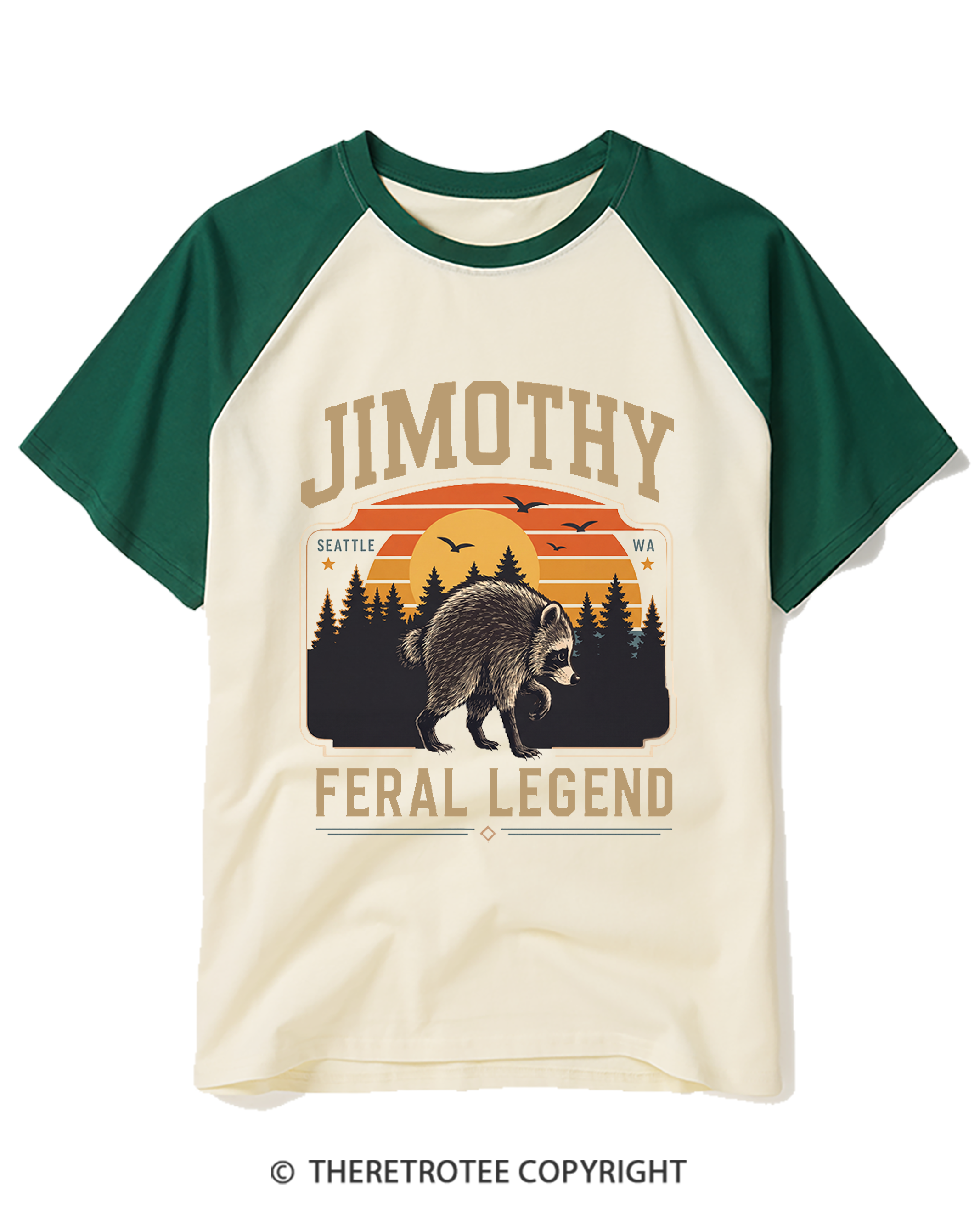 TheRetroTee Short King Jimothy Raglan Baseball T-Shirt