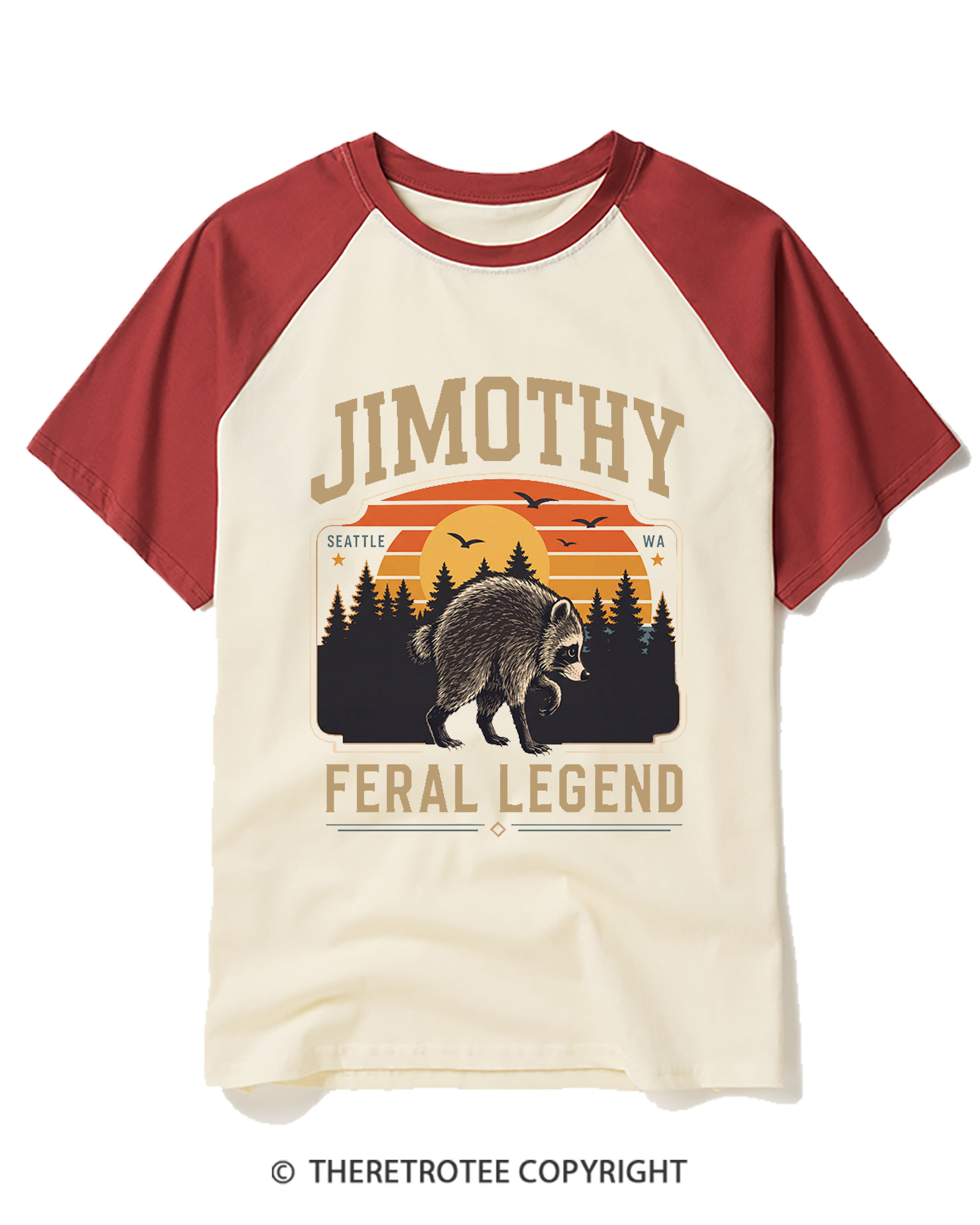 TheRetroTee Short King Jimothy Raglan Baseball T-Shirt