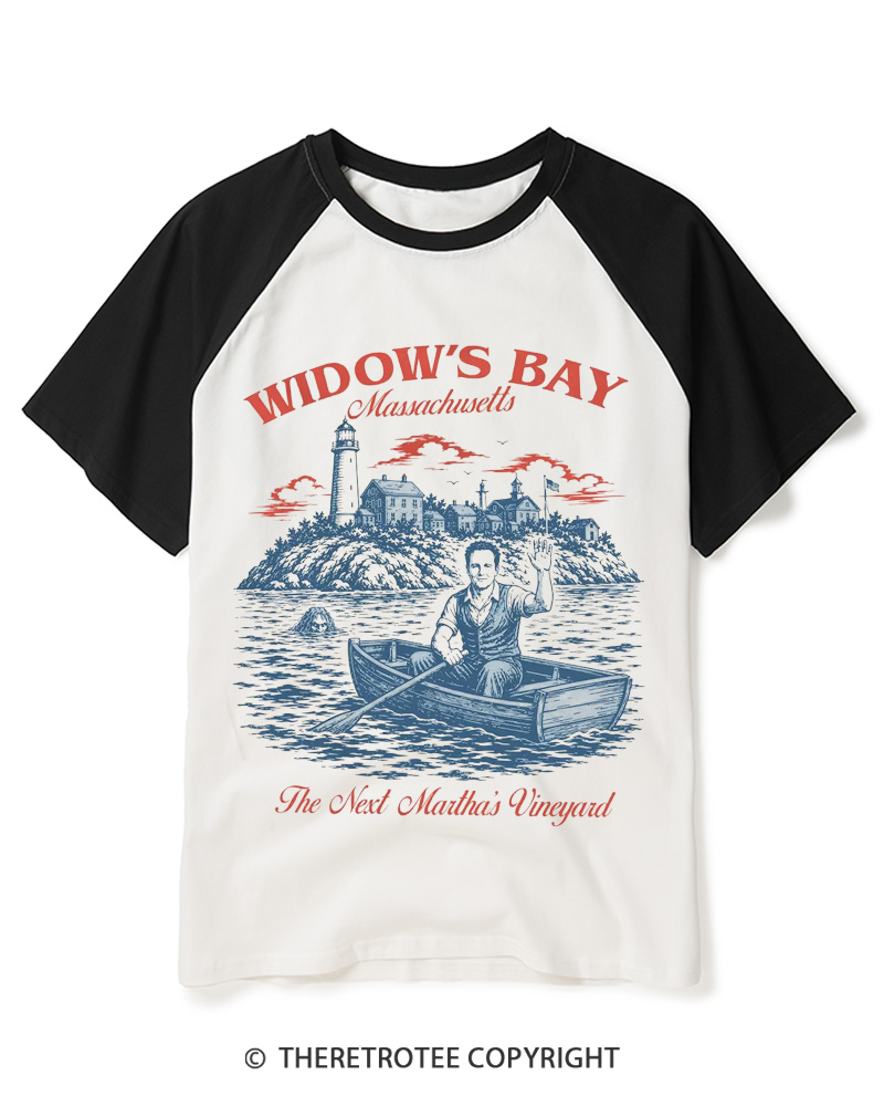 TheRetroTee The Next Martha’s Vineyard 1980s Raglan Baseball T-Shirt