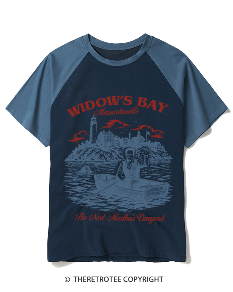 TheRetroTee The Next Martha’s Vineyard 1980s Raglan Baseball T-Shirt