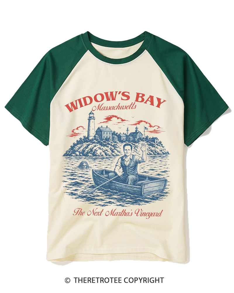 TheRetroTee The Next Martha’s Vineyard 1980s Raglan Baseball T-Shirt