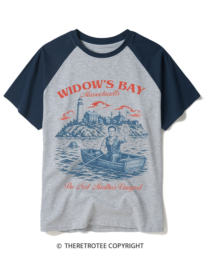 TheRetroTee The Next Martha’s Vineyard 1980s Raglan Baseball T-Shirt