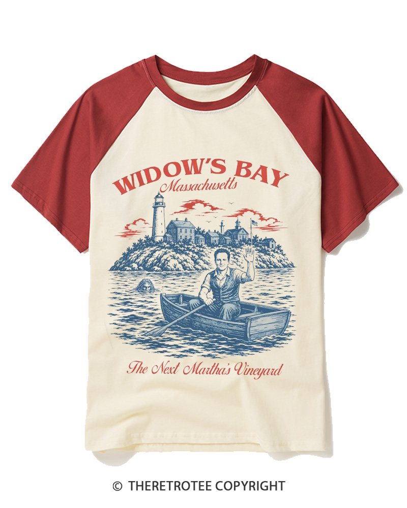 TheRetroTee The Next Martha’s Vineyard 1980s Raglan Baseball T-Shirt