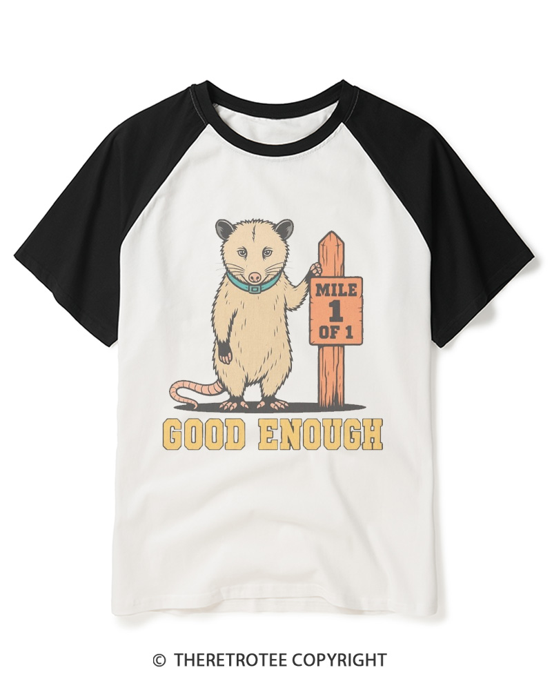 TheRetroTee Good Enough 1980s Raglan Baseball T-Shirt