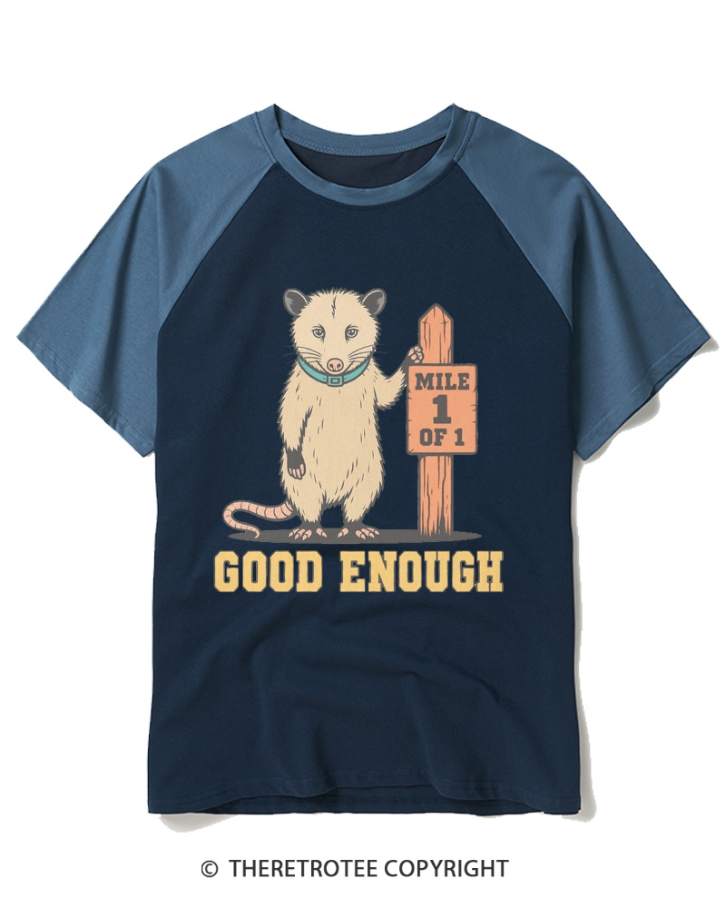 TheRetroTee Good Enough 1980s Raglan Baseball T-Shirt