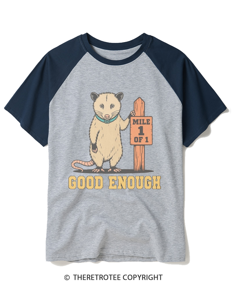TheRetroTee Good Enough 1980s Raglan Baseball T-Shirt