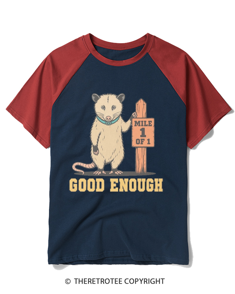 TheRetroTee Good Enough 1980s Raglan Baseball T-Shirt