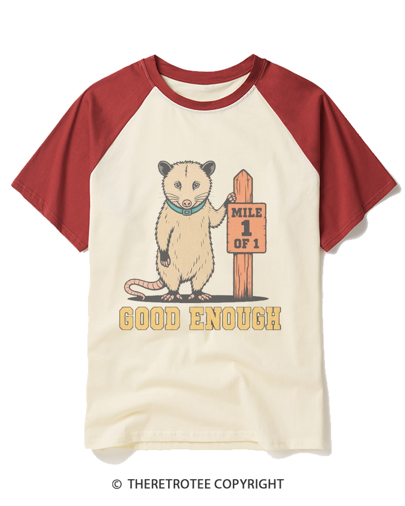 TheRetroTee Good Enough 1980s Raglan Baseball T-Shirt