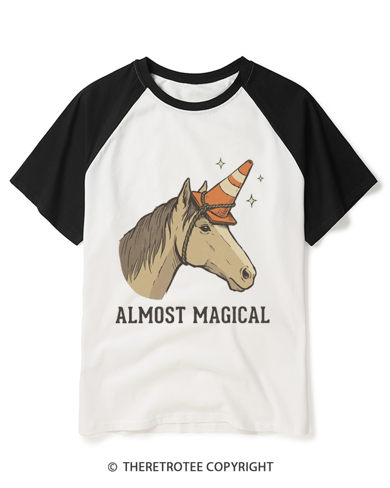 TheRetroTee Almost Magical 1970s Raglan Baseball T-Shirt