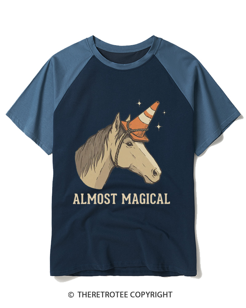 TheRetroTee Almost Magical 1970s Raglan Baseball T-Shirt
