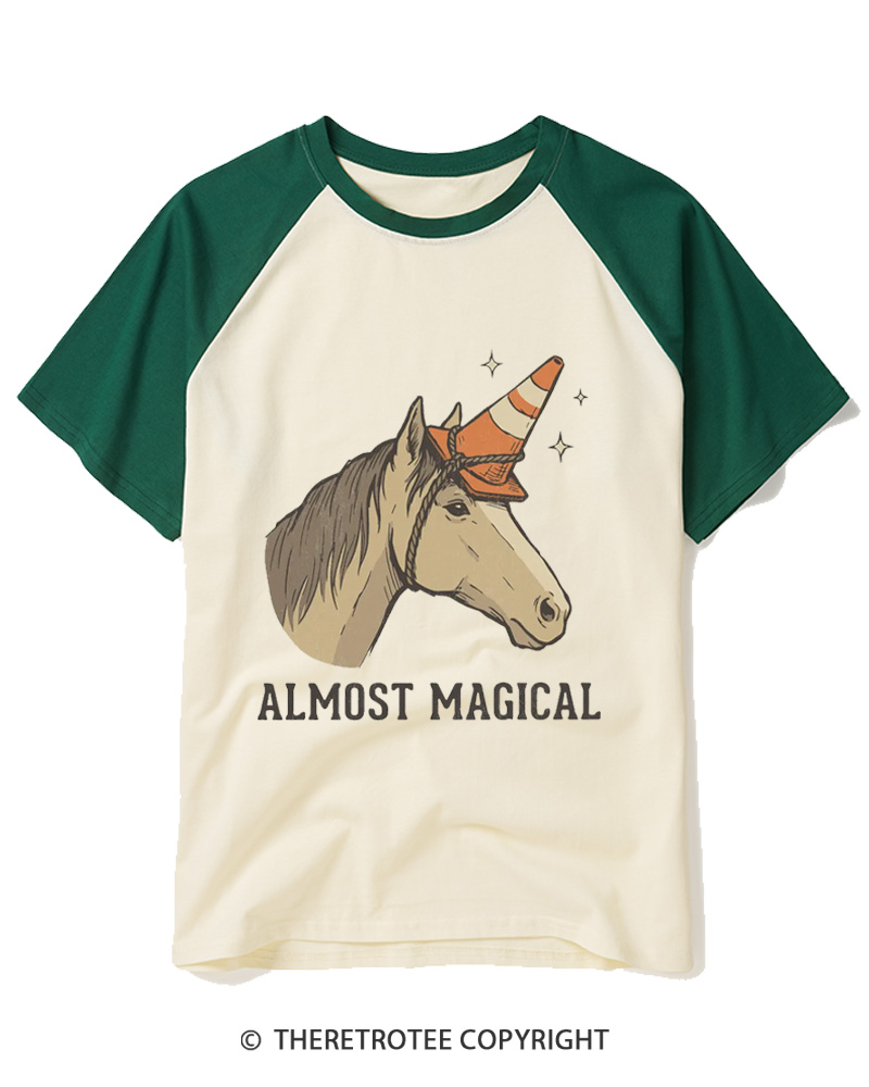 TheRetroTee Almost Magical 1970s Raglan Baseball T-Shirt