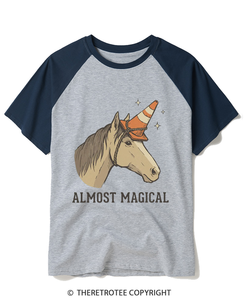 TheRetroTee Almost Magical 1970s Raglan Baseball T-Shirt