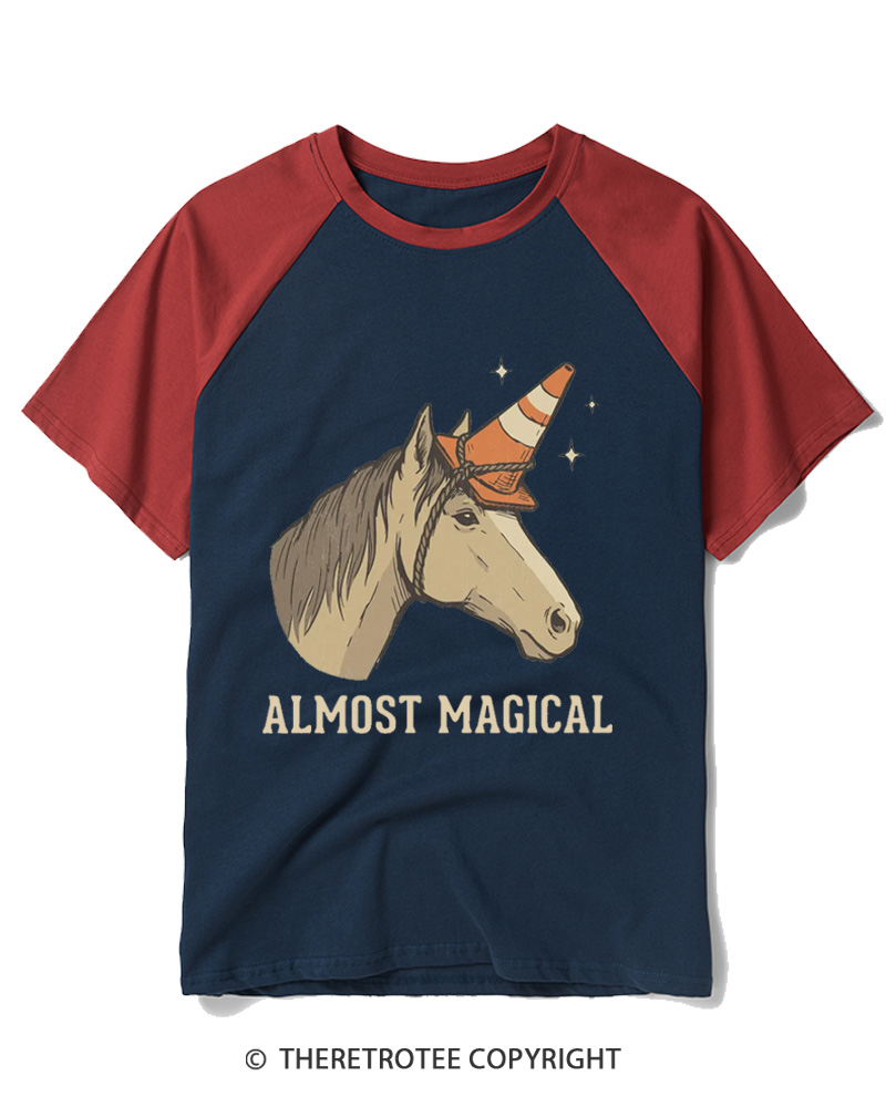 TheRetroTee Almost Magical 1970s Raglan Baseball T-Shirt