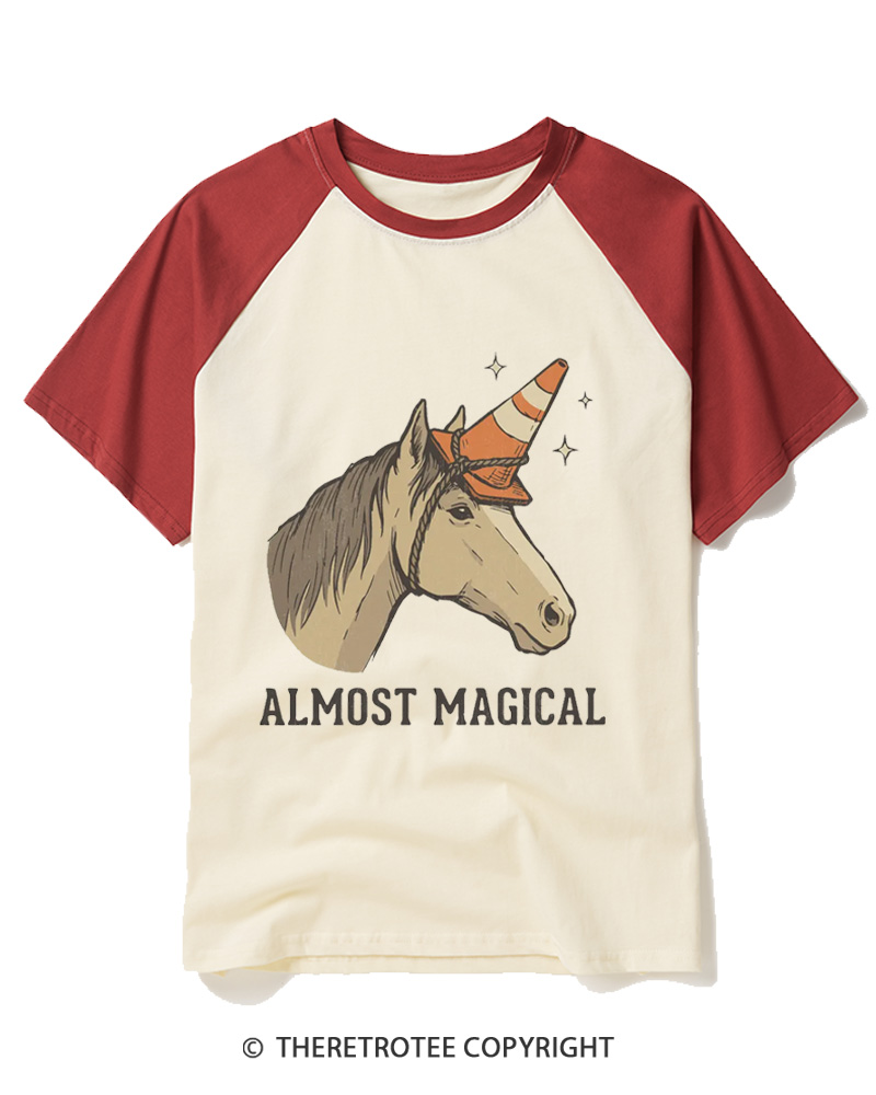 TheRetroTee Almost Magical 1970s Raglan Baseball T-Shirt