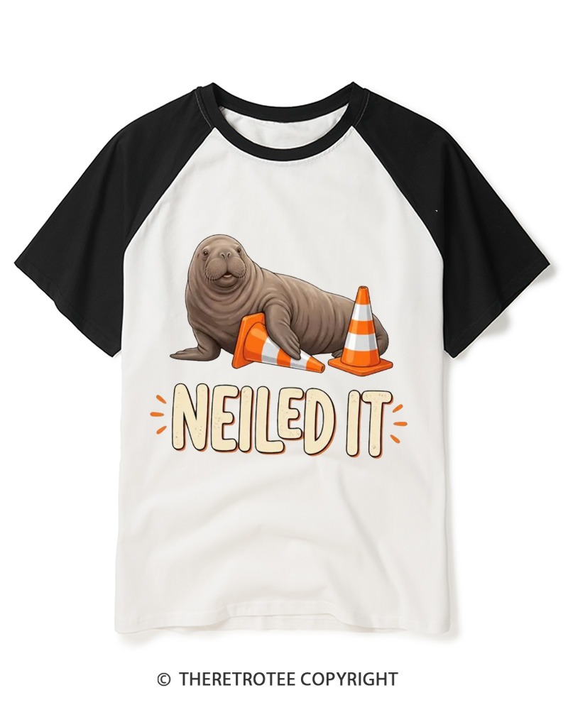 TheRetroTee Nailed It 1970s Raglan Baseball T-Shirt