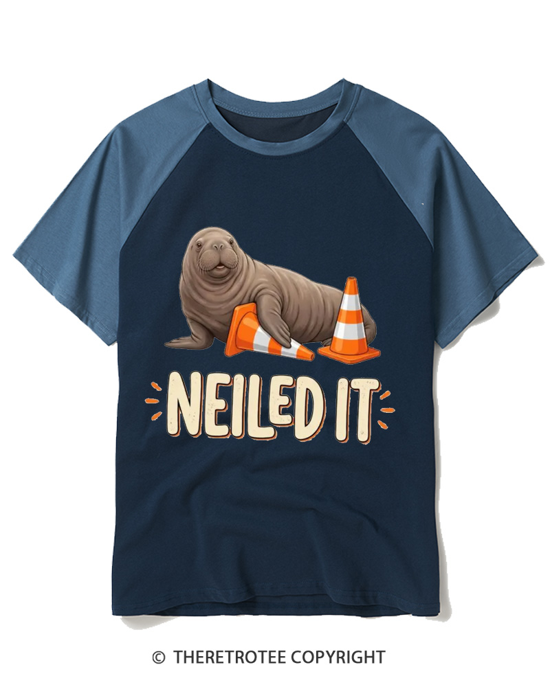 TheRetroTee Nailed It 1970s Raglan Baseball T-Shirt