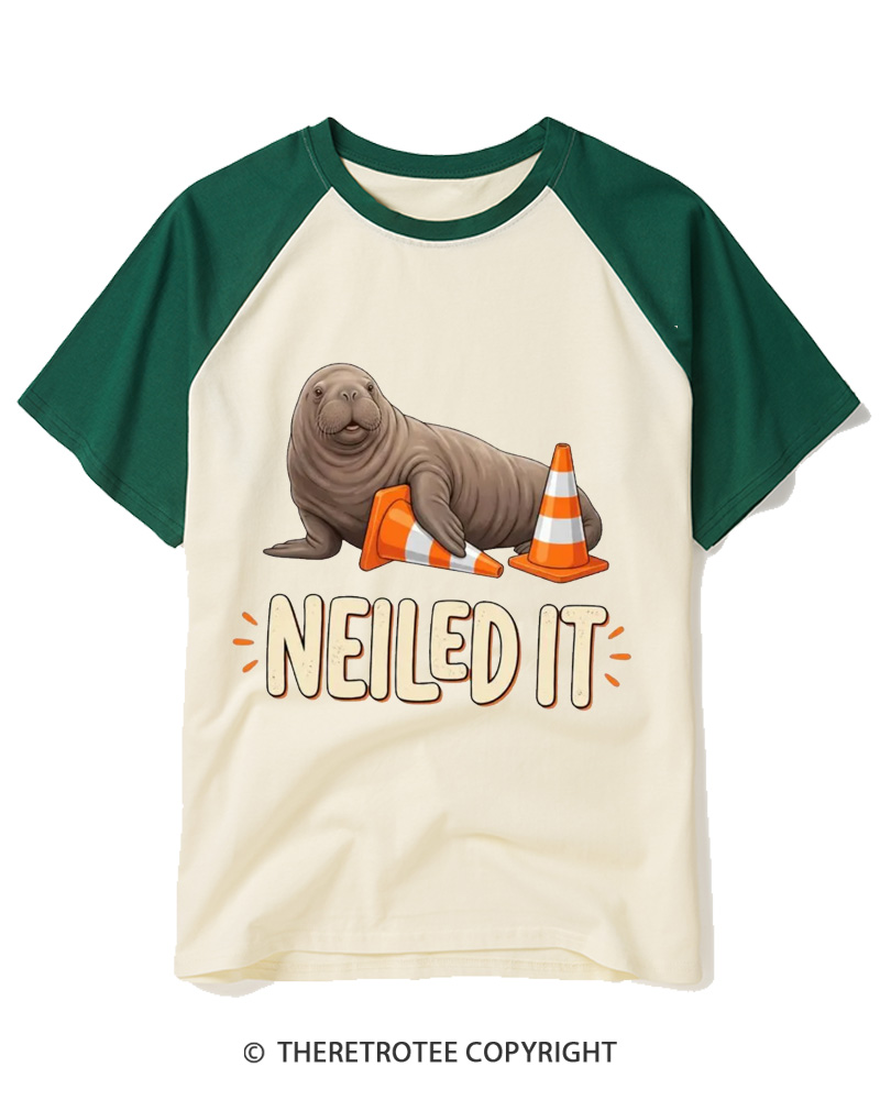 TheRetroTee Nailed It 1970s Raglan Baseball T-Shirt
