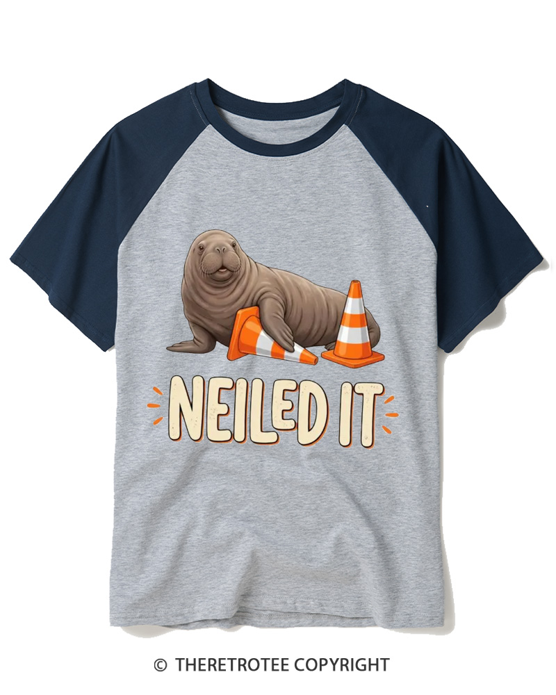 TheRetroTee Nailed It 1970s Raglan Baseball T-Shirt