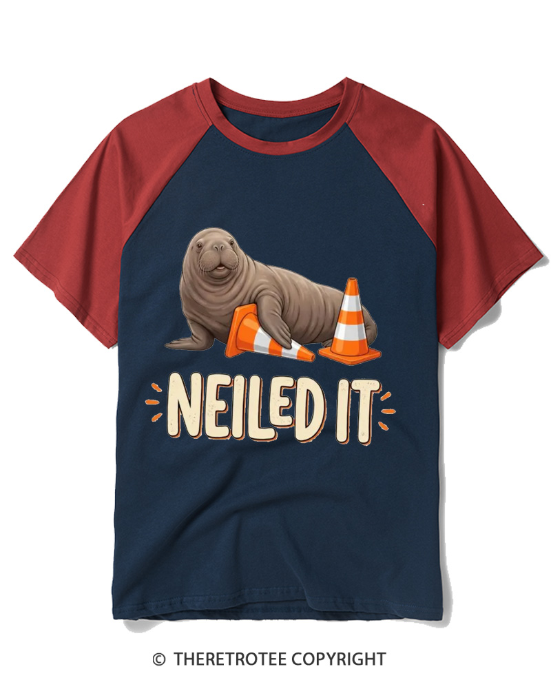 TheRetroTee Nailed It 1970s Raglan Baseball T-Shirt