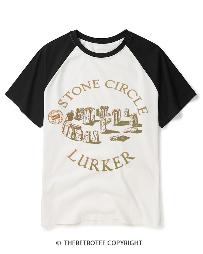 TheRetroTee Stone Circle Lurker 1970s Raglan Baseball T-Shirt