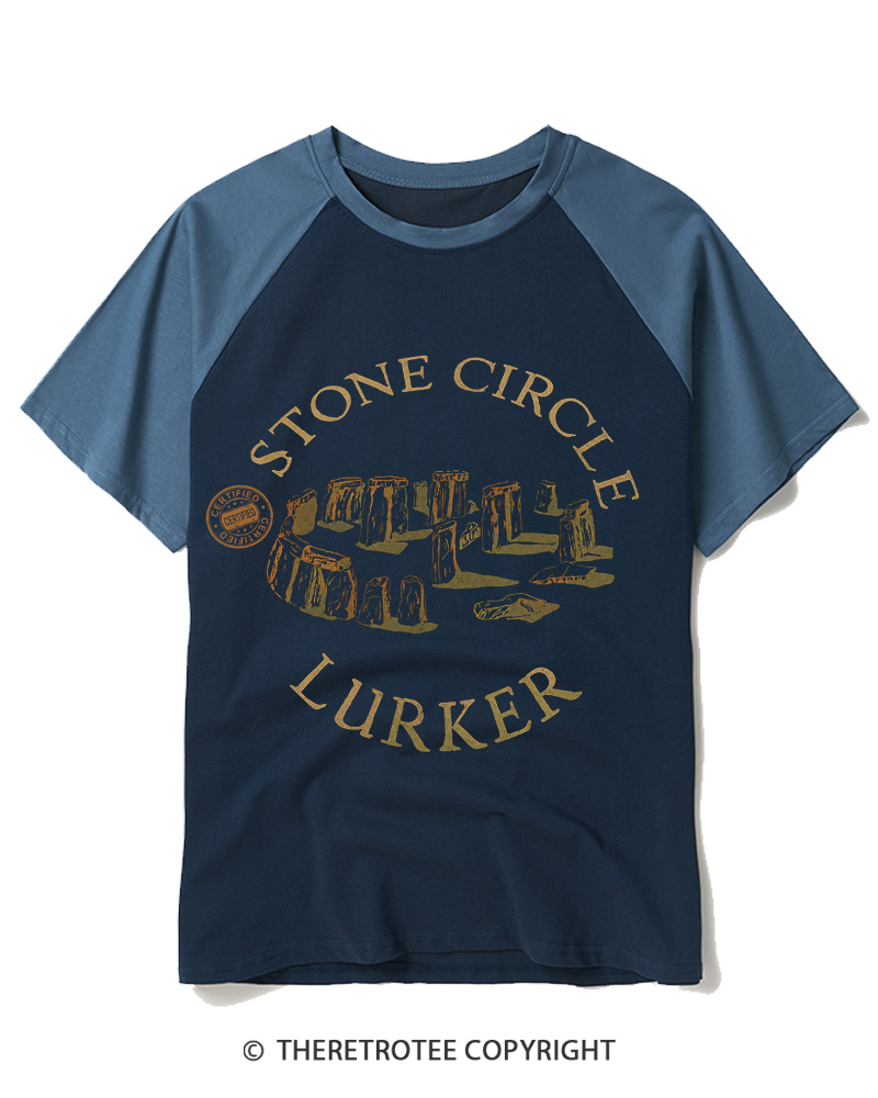 TheRetroTee Stone Circle Lurker 1970s Raglan Baseball T-Shirt