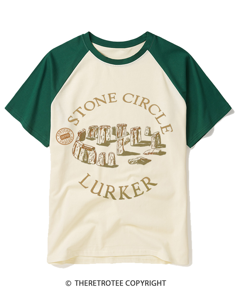 TheRetroTee Stone Circle Lurker 1970s Raglan Baseball T-Shirt