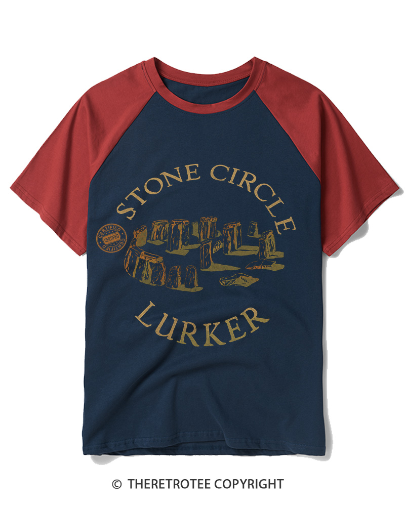 TheRetroTee Stone Circle Lurker 1970s Raglan Baseball T-Shirt
