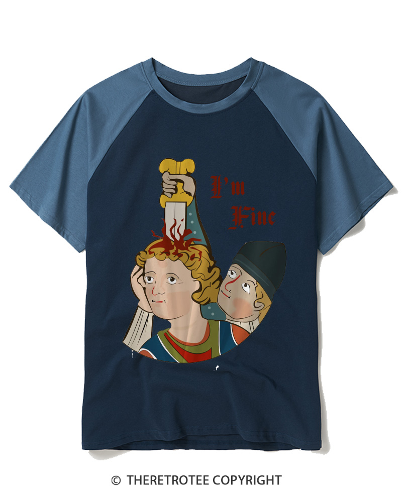 TheRetroTee I’m Fine Raglan Baseball T-Shirt