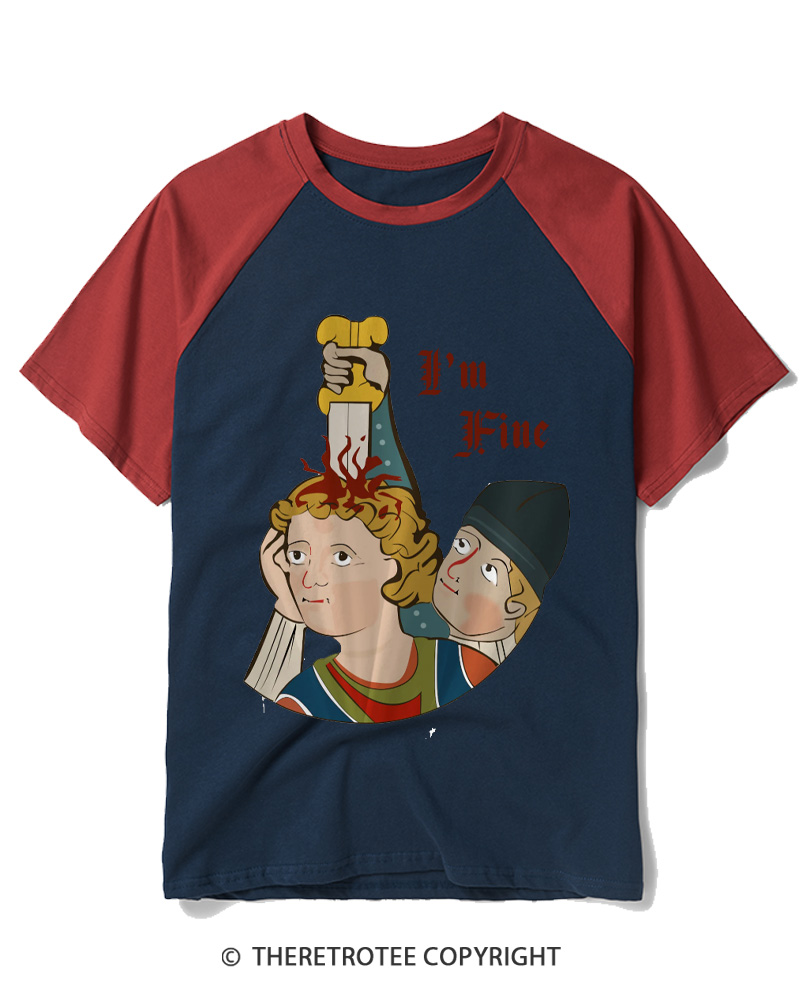 TheRetroTee I’m Fine Raglan Baseball T-Shirt