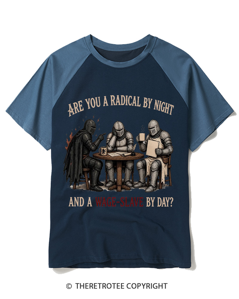 TheRetroTee Are You A Radical By Night Raglan Baseball T-Shirt