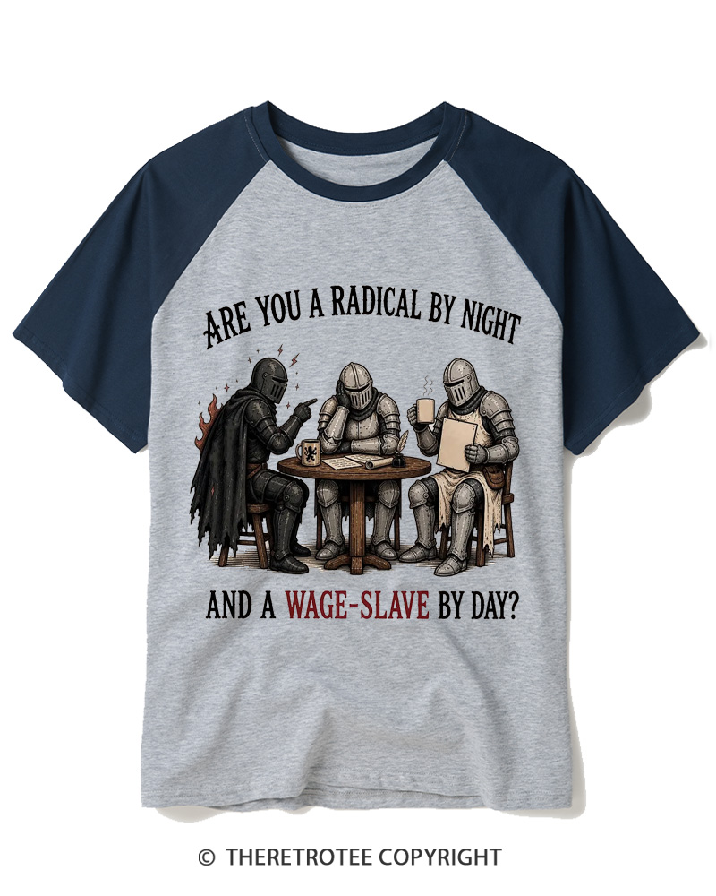 TheRetroTee Are You A Radical By Night Raglan Baseball T-Shirt