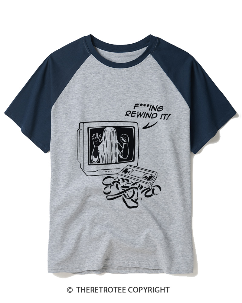 TheRetroTee FIng Rewind It 1980s Raglan Baseball T-Shirt
