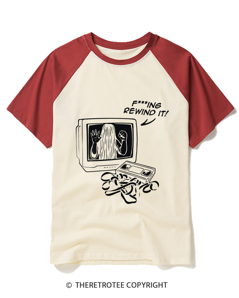TheRetroTee FIng Rewind It 1980s Raglan Baseball T-Shirt