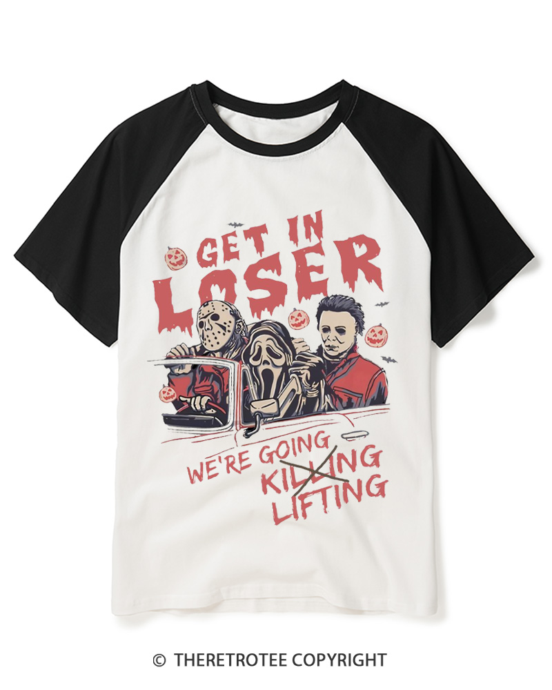 TheRetroTee Get In Loser Vintage Raglan Baseball T-Shirt