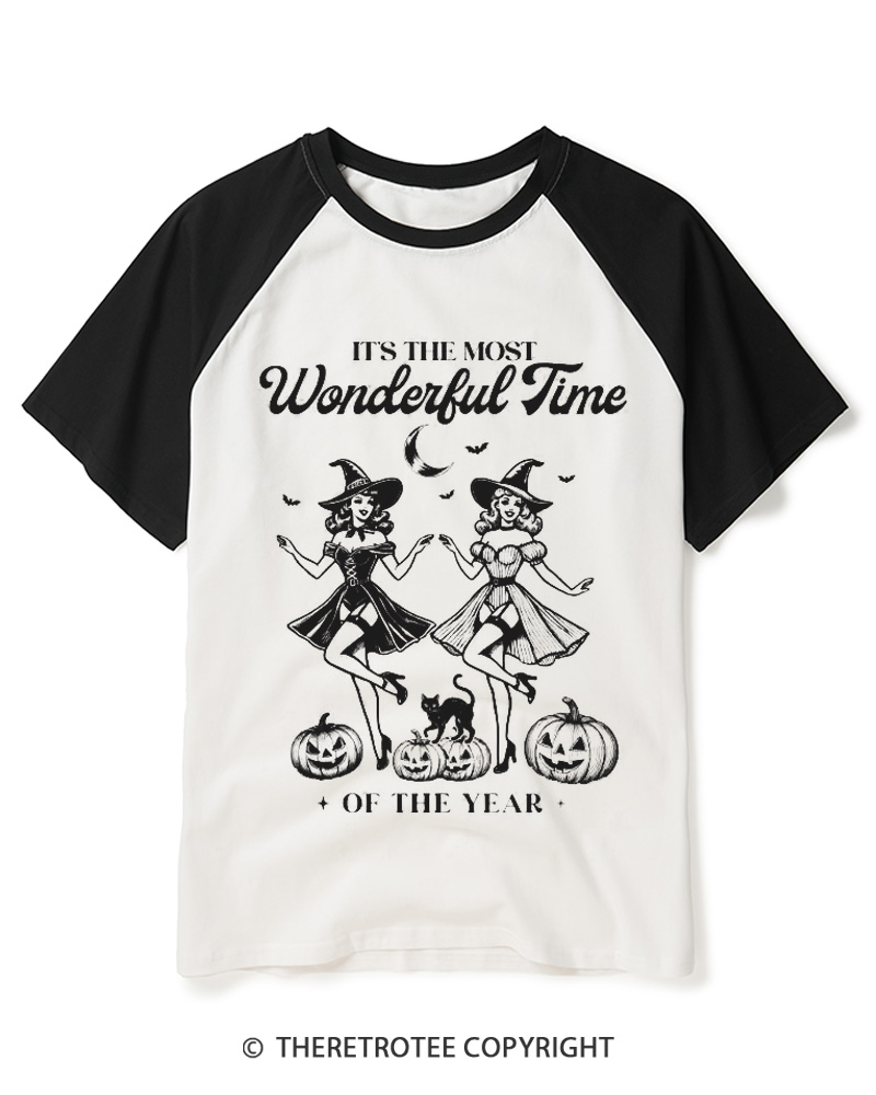TheRetroTee It's the Most Wonderful Time 1950s Raglan Baseball T-Shirt