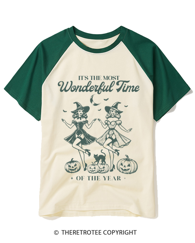 TheRetroTee It's the Most Wonderful Time 1950s Raglan Baseball T-Shirt