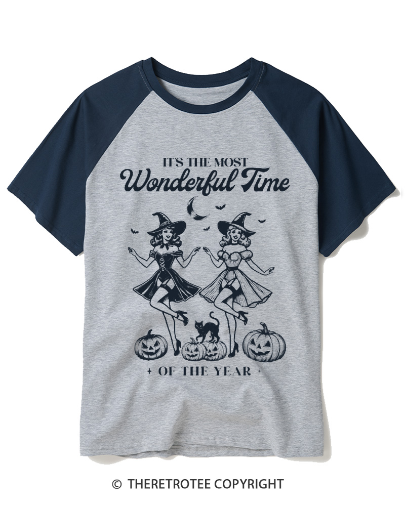 TheRetroTee It's the Most Wonderful Time 1950s Raglan Baseball T-Shirt