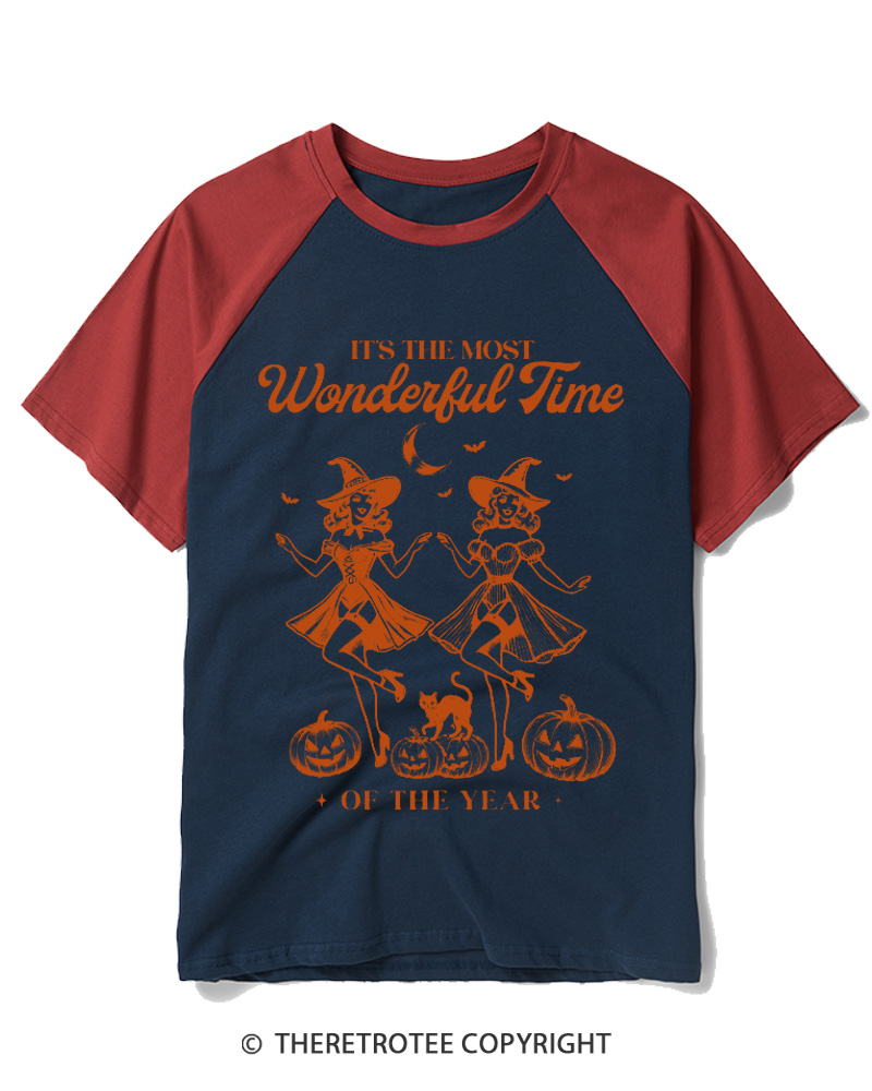 TheRetroTee It's the Most Wonderful Time 1950s Raglan Baseball T-Shirt