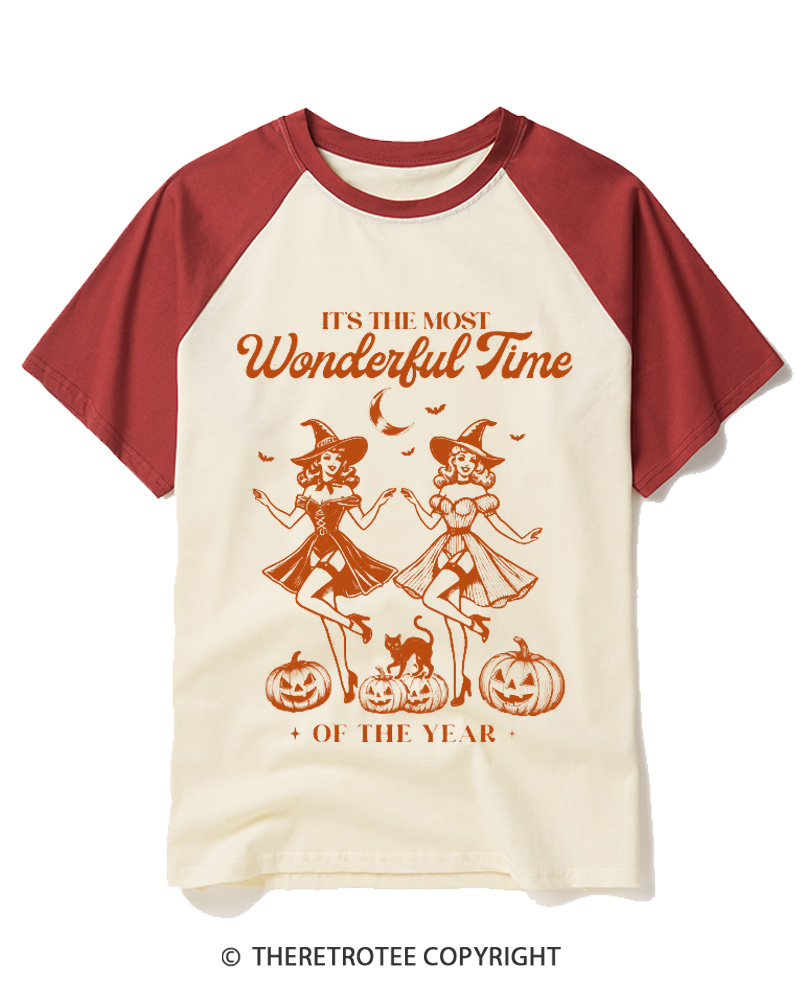 TheRetroTee It's the Most Wonderful Time 1950s Raglan Baseball T-Shirt