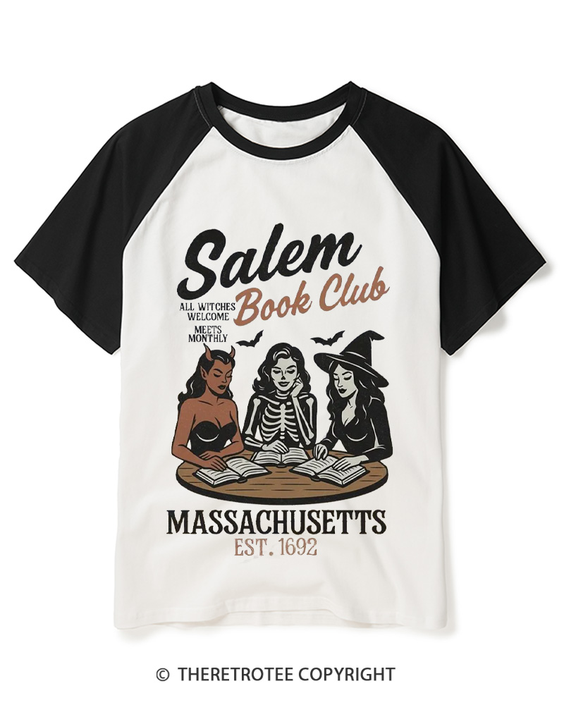 TheRetroTee All Witches Welcome Meets Monthly Vintage Raglan Baseball T-Shirt