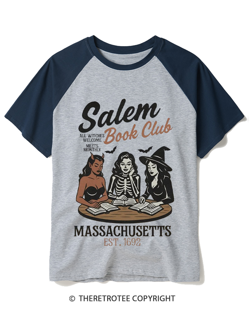 TheRetroTee All Witches Welcome Meets Monthly Vintage Raglan Baseball T-Shirt
