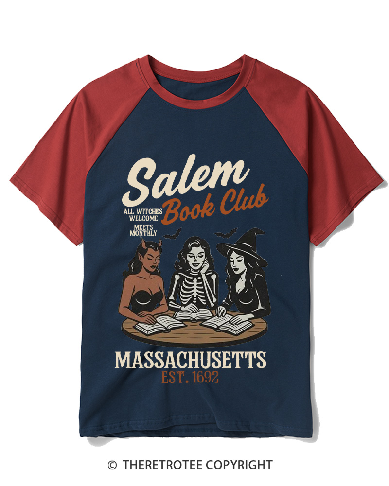 TheRetroTee All Witches Welcome Meets Monthly Vintage Raglan Baseball T-Shirt