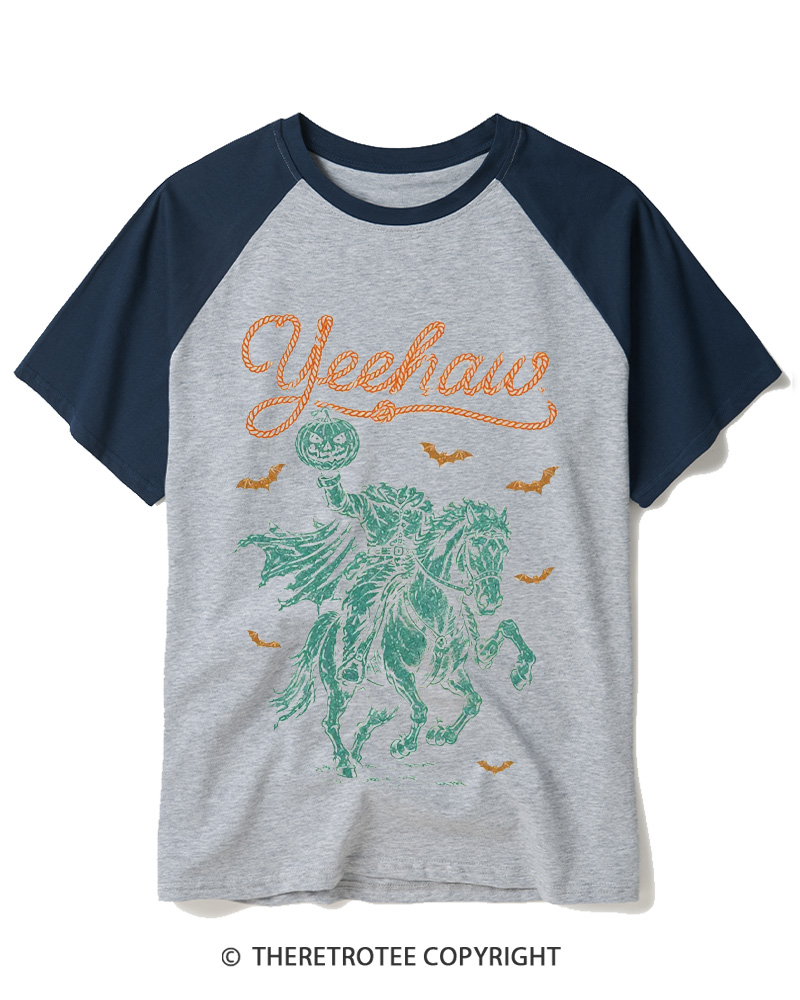 TheRetroTee Yeehaw Vintage Raglan Baseball T-Shirt